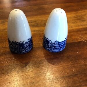 Blue & White Porcelain Salt and Pepper Shaker Set by